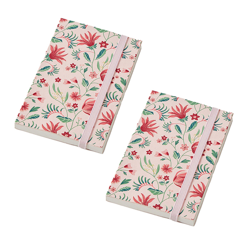 2PK Pilbeam Living Rosetta Pocket Recycled Cotton Notebook 10x15cm