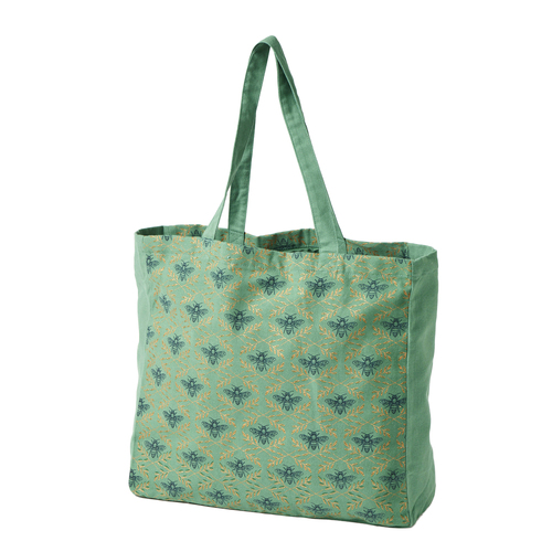 Pilbeam Living Bee Shopping/Market Cotton Tote Bag - Green