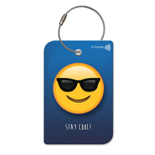 Retreev Emoji Sunglass Travel Bag Smart Tag Luggage Suitcase Name Card w/ QR