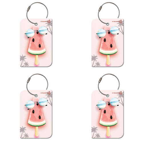 4PK Retreev Watermelon Travel Bag Smart Tag Luggage Suitcase Name Card w/ QR