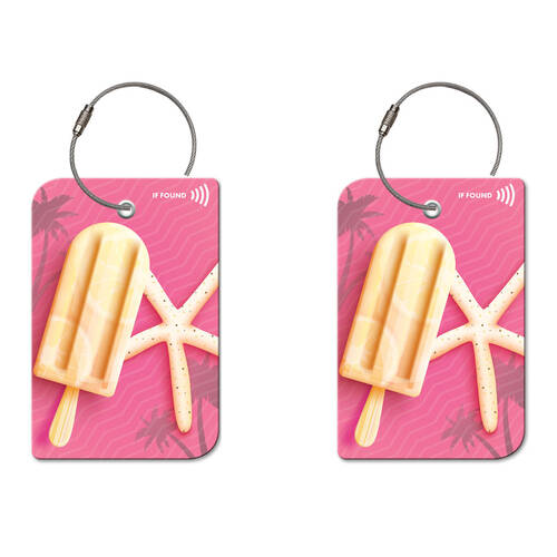 2PK Retreev Lolly Travel Bag Smart Tag Luggage Suitcase Name Card w/ QR