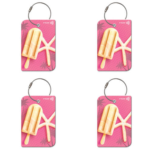 4PK Retreev Lolly Travel Bag Smart Tag Luggage Suitcase Name Card w/ QR
