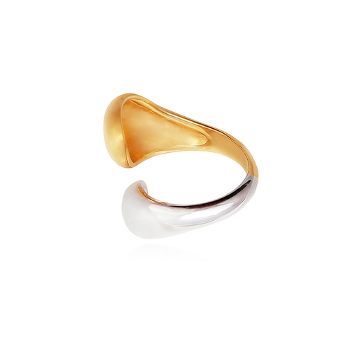Culturesse Monique Dual Tone Adjustable 2cm Open Ring - Gold/Silver