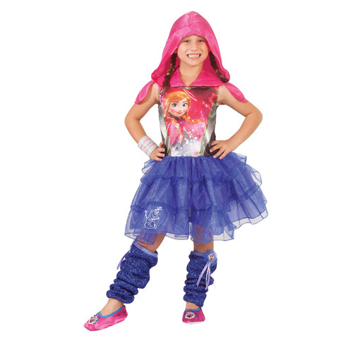 Disney Anna Hooded Kids Girls Dress Up Costume - Size 6-8 Yrs
