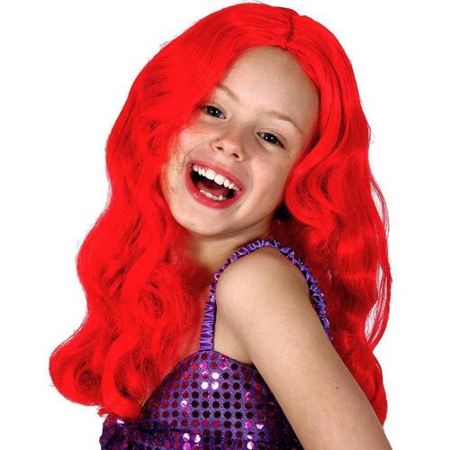 Disney Princess Little Mermaid Ariel Wig Hair Kids Dress Up Accessory Red