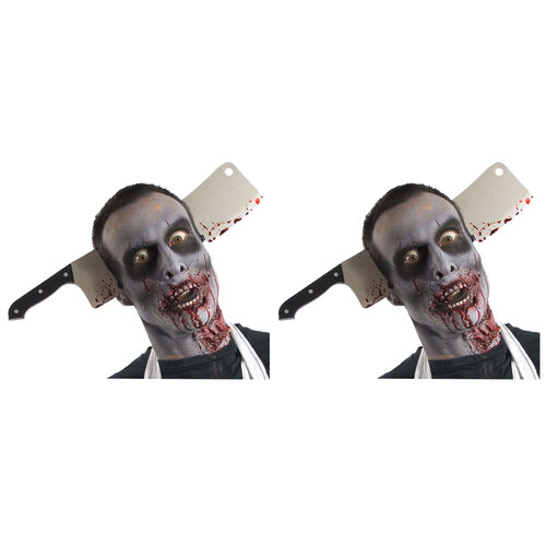 2PK Rubies Zombie Cleaver Through Head Accessory - One Size Adults