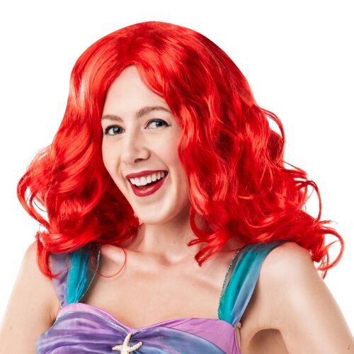 Disney Princess Little Mermaid Ariel Wig Hair Adult Dress Up Accessory Red