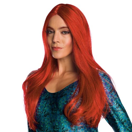 DC Comics Justice League Mera Wig Long Straight Hair Adult Red