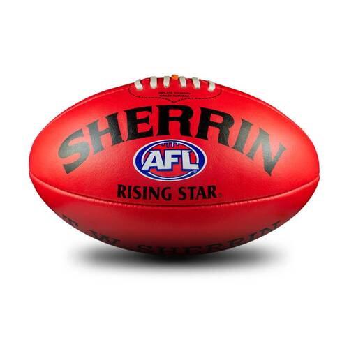 Sherrin AFL Rising Star Split Leather Recreational Football Size 2 Red