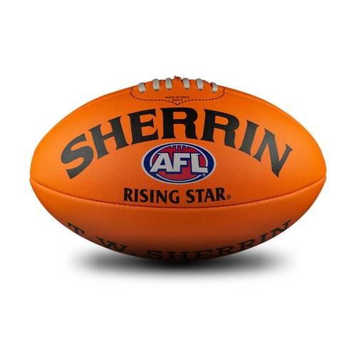 Sherrin AFL Rising Star Split Leather Recreational Football Size 2 Orange