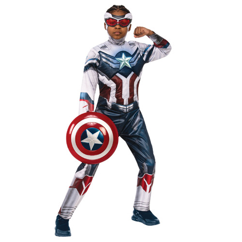 Marvel Captain America Deluxe Faws Boys Dress Up Costume - Size 6-8 YRS