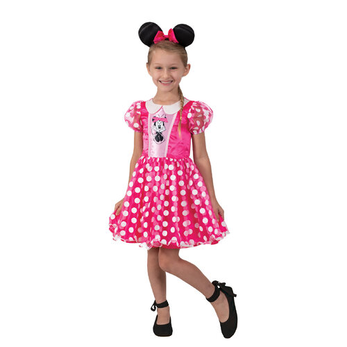 Marvel Minnie Mouse Pink Deluxe Girls Dress Up Costume - Size 3-5y