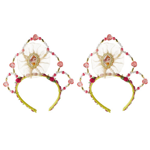 2PK Disney Beauty And The Beast Girls Belle Beaded Tiara Costume Accessory