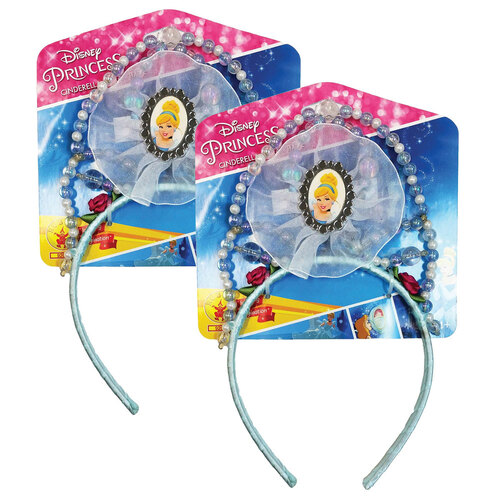 2PK Disney Princess Girls Cinderella Beaded Tiara Headband Costume Accessory