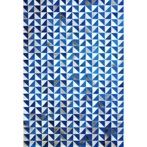 Darlin Triangle Hide/Felt Patterned Area Floor Rug Blue/White 230x160cm