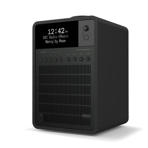 Revo SuperSignal Walnut Tabletop Radio w/ Bluetooth 13.5x21cm - Black Shadow