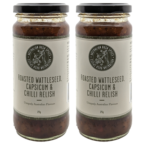 2PK Australian Bush Spices Roasted Wattleseed, Capsicum & Chilli Relish 275g