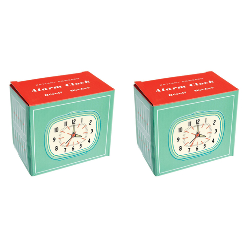 2PK Rex London Retro Style Alarm Clock Home Decor - Blue