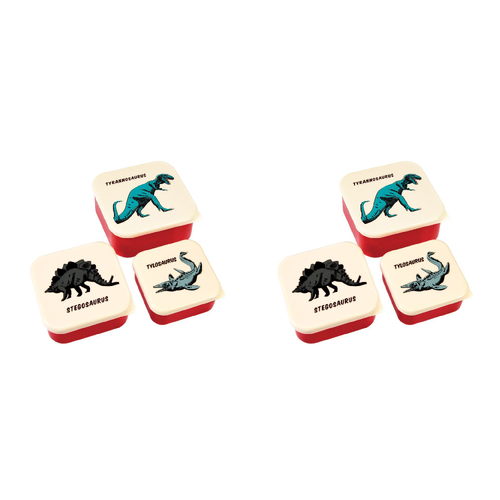 2x 3pc Rex London Kids Plastic Snack Box Square Set - Wild Wonders