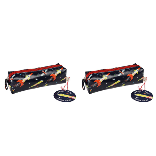 2PK Rex London Pencil Case Stationery Organiser 9x21cm - Space Age