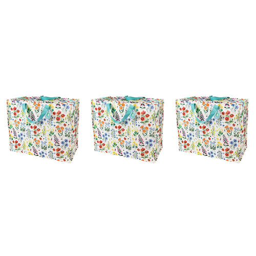 3PK Rex London Jumbo Storage Bag w/ Zip Closure 58x48cm - Wild Flowers