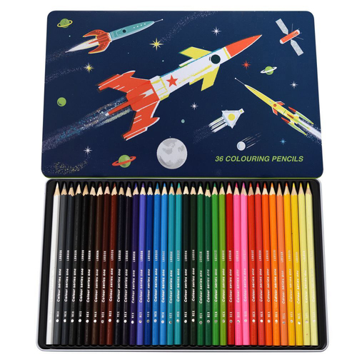 36pc Rex London Colouring Pencils Drawing Stationery 3y+ - Space Age