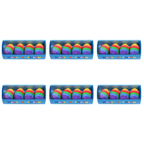 6x 4pc Rex London Rainbow Egg Pencil Erasers Writing stationery Set