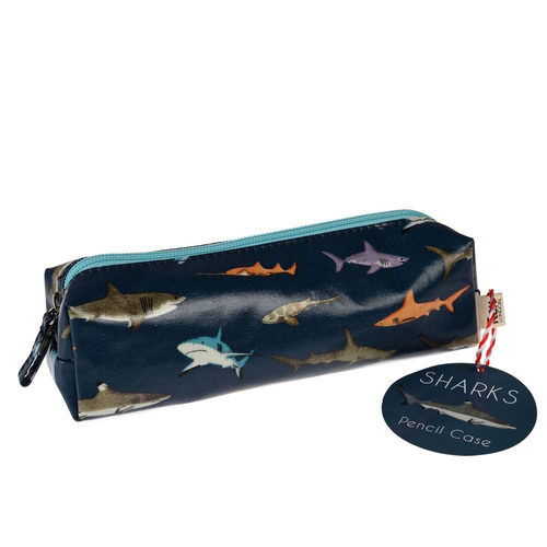 Rex London Pencil Case Stationery Organiser 9x21cm - Sharks