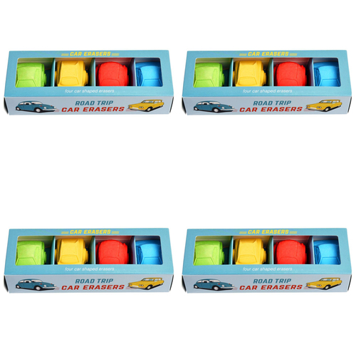 4x 4pc Rex London Pencil Erasers Writing stationery Car Road Trip 3y+