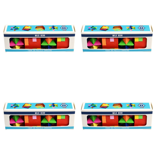 4x 4pc Rex London Pencil Erasers 3D Puzzle Writing stationery Set 3y+