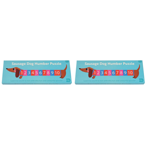 2x 16pc Rex London 95x25cm Sausage Dog Number Jigsaw Floor Puzzle 3y+