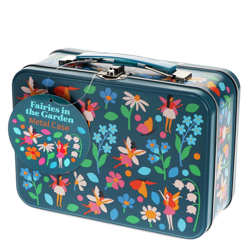 Rex London Kids Metal Tin Case w/ Handle 19cm Fairies In The Garden 3y+