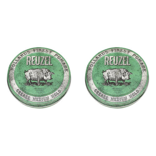 2PK Reuzel Grease Medium Hold Pomade Men's Hair Styling 113g