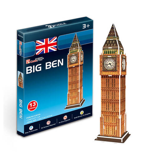 13pc Cubic Fun Big Ben 3D No Tool/No Glue Fun Puzzle