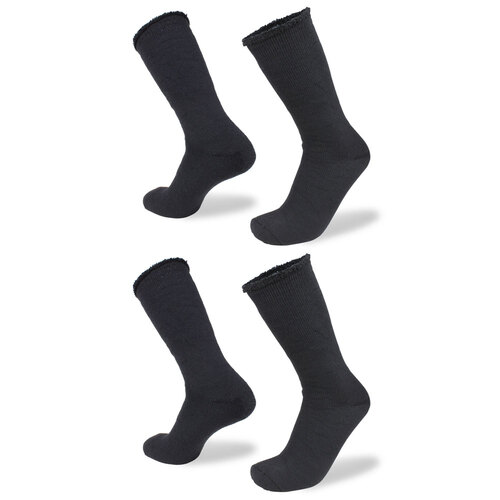 2x 2PK Wilderness Wear Merino Beast 2 Sock Size AU 3-8 Small - Black