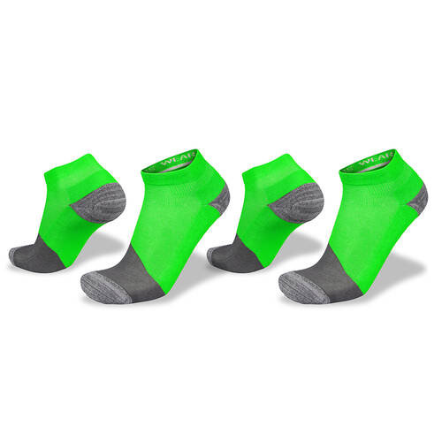 2 x 2PK Wilderness Wear Active Bamboo Runner AU 3-8 Lime Charcoal Socks