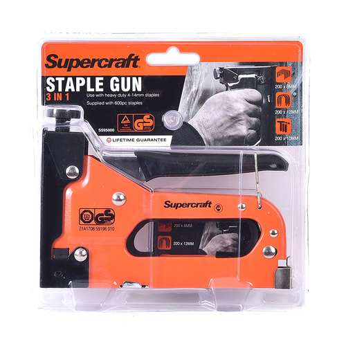 Supercraft General Purpose 3-In-1 Staple Gun Home Improvement DIY