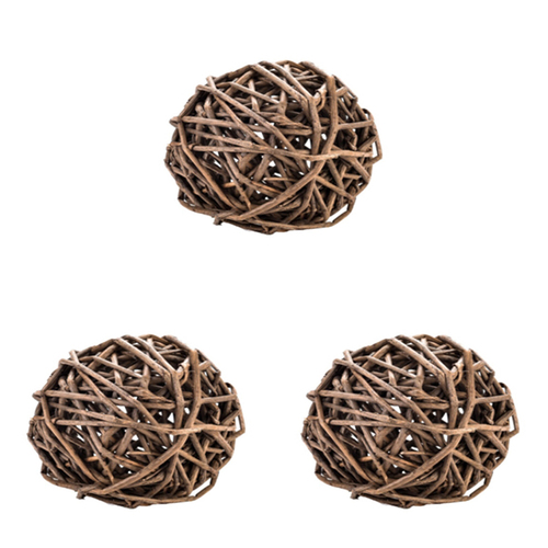 3PK Nature Island Wooden Willow Gnaw Ball Rabbits/Guinea Pigs Pet Chew Toy Natural