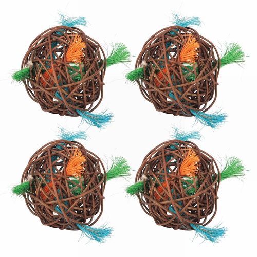 4PK Nature Island Gnaw & Chew Loco Ball Rabbit/Guinea Pig Pet Activity Toy Natural