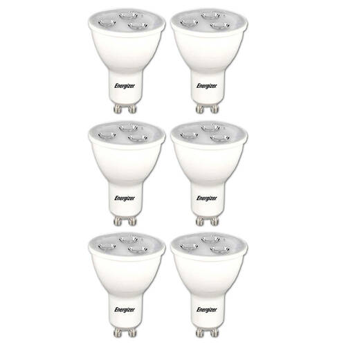 6X Energizer Led Gu10 3.4W Warm White Light Globe