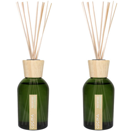 2PK Arome Ambiance Cucuna Diffuser Basil & Cucumber Fragrance Oil w/ 8 Reeds 200mL