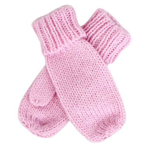 Wicked Sista Acrylic Knitted Weave Mittens One Size - Pink