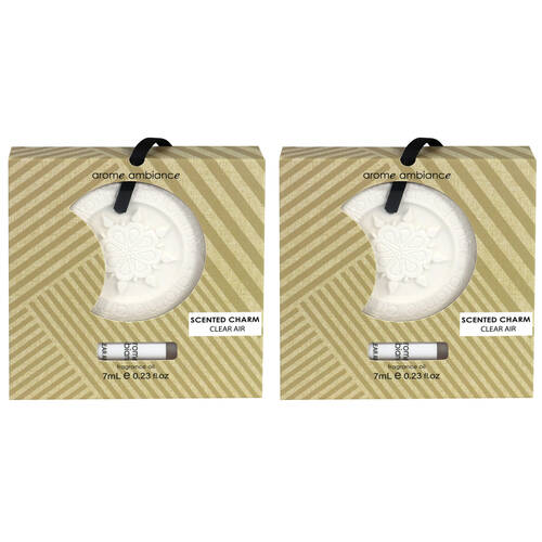2PK Arome Ambiance Scented Charm & 7ml Fragrance Oil - Clear Air