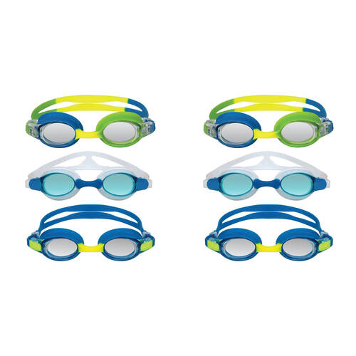 2x 3pc Mirage Anti-Fog UV Resistant Swimming Goggles Set Junior Multicoloured