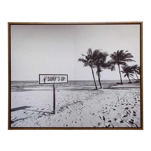 LVD Framed 80x100cm Canvas/Resin Surfs Up Wall Art Display