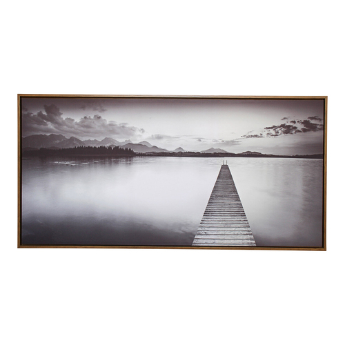 LVD Framed 70x140cm Canvas/Resin Jetty Lake Wall Art Display