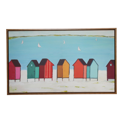LVD Framed 60x100cm Canvas/Resin Cabanas Wall Art Display
