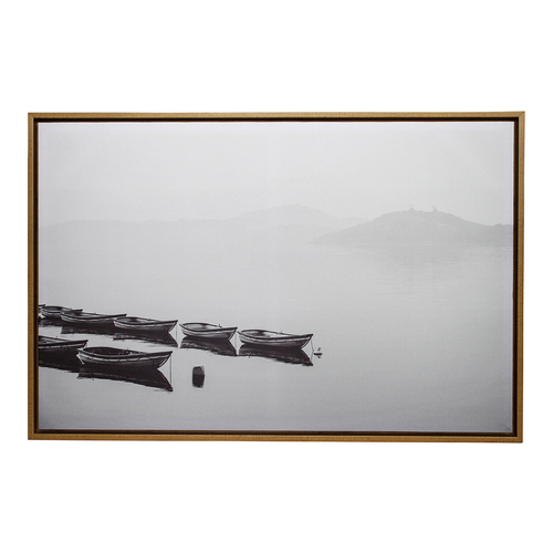 LVD Framed 60x90cm Canvas/Resin Serene Boats Wall Art Display