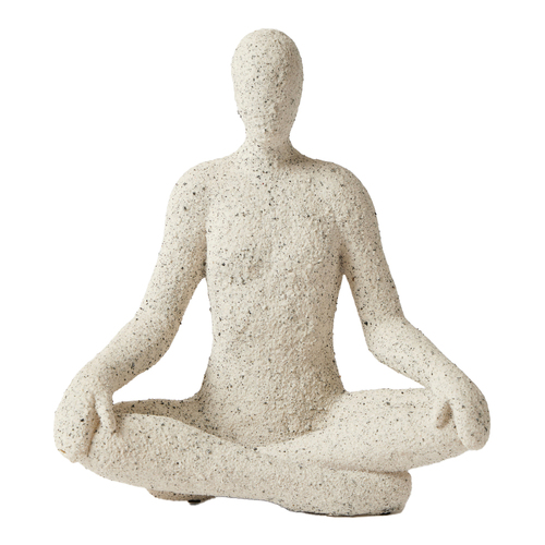 Pilbeam Living Resin Asana Sculpture Home Decor - Speckled Sand