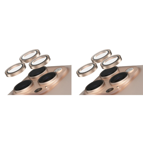 2PK PanzerGlass SAFE Cam Lens Protector For iPhone 16 Pro Max Glitter Gold